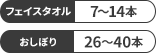 フェイスタオル：7～14本／おしぼり：26～40本