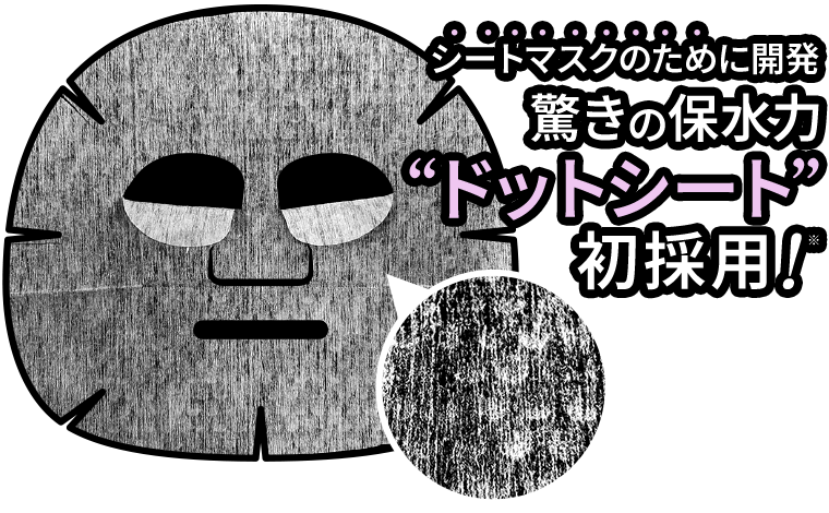 シートマスクのために開発。驚きの保水力【ドットシート】初採用！