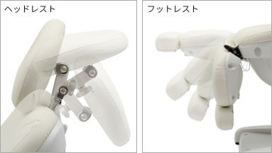 First Classはヘッドレスト、フットレストも電動調整