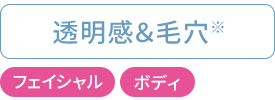 透明感＆毛穴：フェイシャル・ボディ