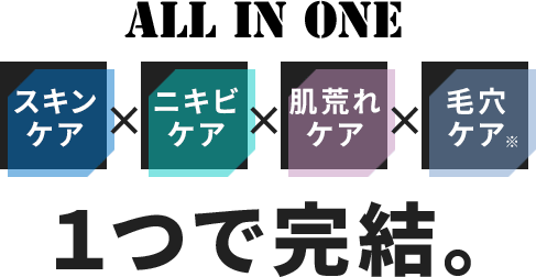 ALL IN ONE スキンケア ニキビケア 肌荒れケア 毛穴ケア 1つで完結。