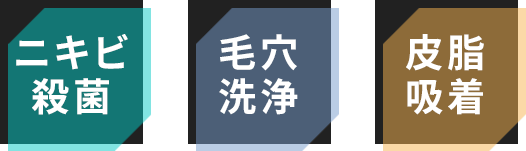ニキビ殺菌 毛穴洗浄 皮脂吸着