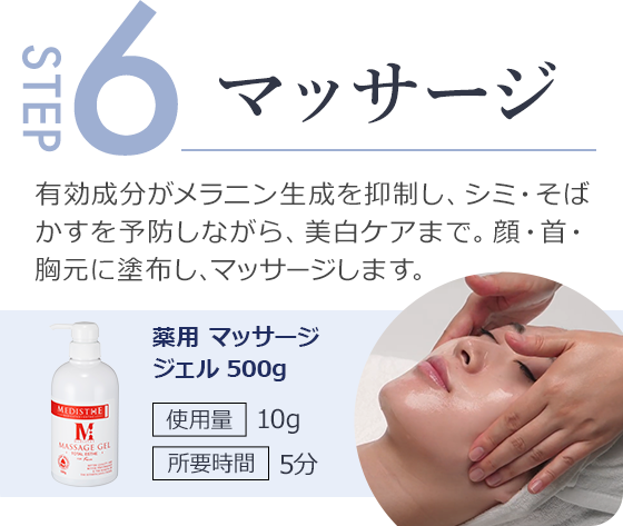 step6.有効成分がメラニン生成を抑制し、シミ・そばかすを予防