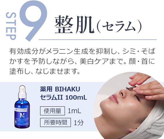 step9.有効成分がメラニン生成を抑制し、シミ・そばかすを予防