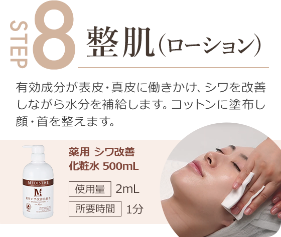 step8.有効成分が表皮・真皮に働きかけ、シワを改善しながら水分を補給