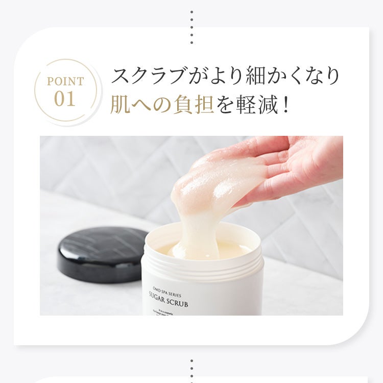 Point1.スクラブがより細かくなり肌への負担を軽減！