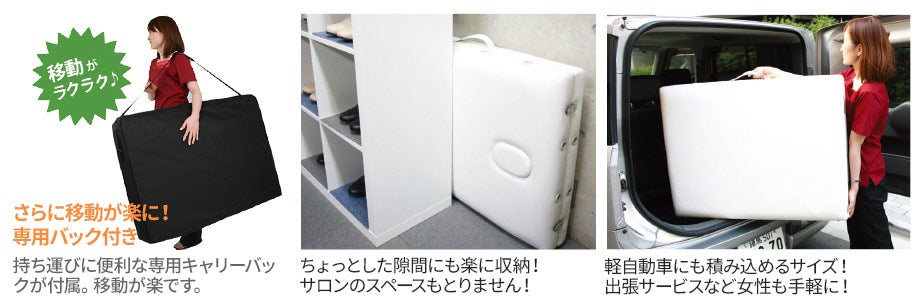 女性でも持ち運びラクラク、専用キャリーバッグつき