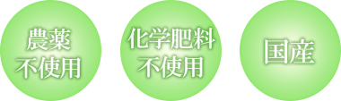 無農薬・無化学肥料・国産