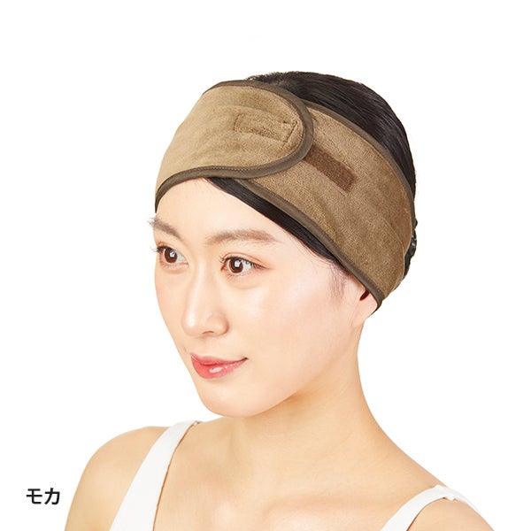 ヘアターバン (ベロア生地 ・ マジック留め) モカ