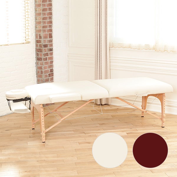低反発 木製 折りたたみ マッサージベッド (有孔) 長さ185×幅70×高さ53～85cm (カラーを選択してください)