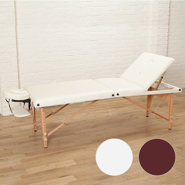 折りたたみ リクライニングマッサージベッド VR-004 (木製)(有孔) 長さ185cm×幅70cm×高さ52～82cm (カラーを選択してください)
