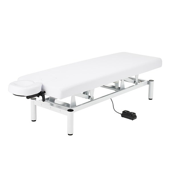 電動昇降 マッサージベッド (有孔) 幅65cm ホワイト