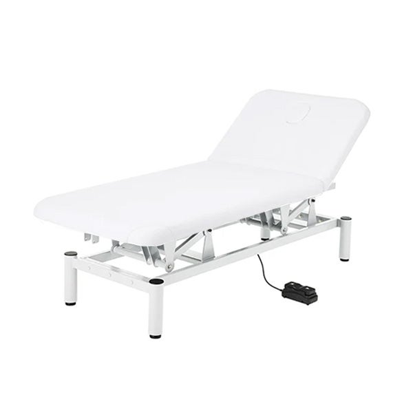 電動昇降 リクライニングマッサージベッド (有孔) 幅75cm ホワイト