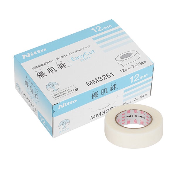 [日東メディカル] 優肌絆 EasyCut ホワイト 12mm×7m 24巻入り