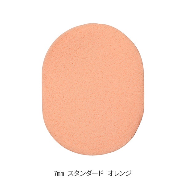 フェイシャルスポンジ 厚さ7mm (スタンダード) オレンジ (6枚入り)