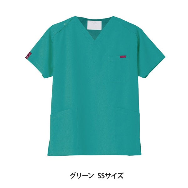 [FOLK] スクラブ (PANTONE) 7000SC 男女兼用 グリーン SSサイズ