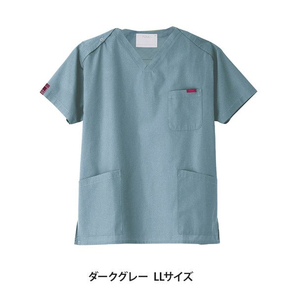 [FOLK] スクラブ (PANTONE) 7000SC 男女兼用 ダークグレー LLサイズ