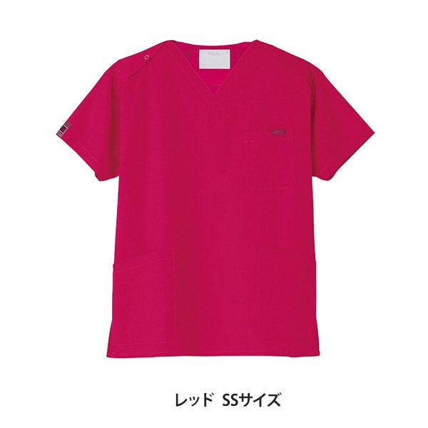 [FOLK] スクラブ (PANTONE) 7000SC 男女兼用 レッド SSサイズ