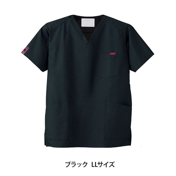 [FOLK] スクラブ (PANTONE) 7000SC 男女兼用 ブラック LLサイズ