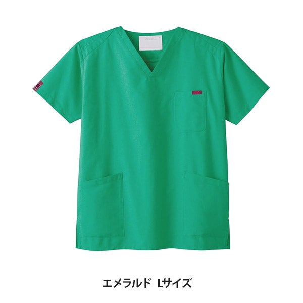 [FOLK] スクラブ (PANTONE) 7000SC 男女兼用 エメラルド Lサイズ