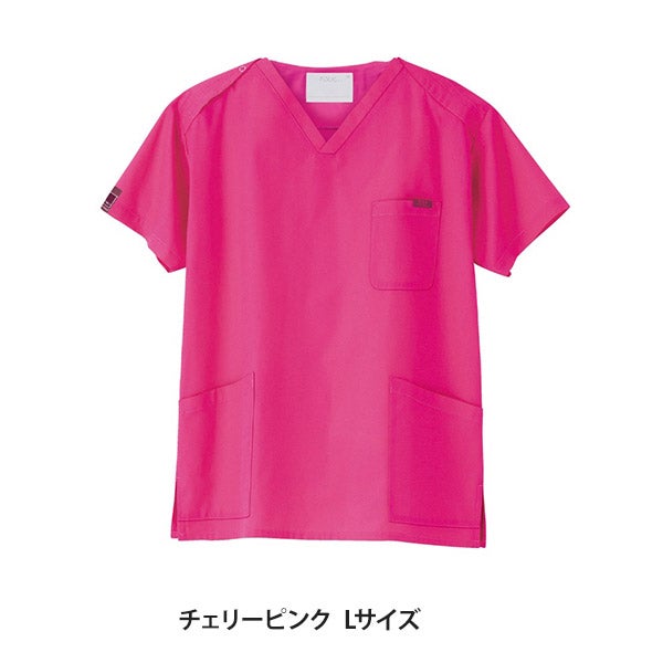 [FOLK] スクラブ (PANTONE) 7000SC 男女兼用 チェリーピンク Lサイズ