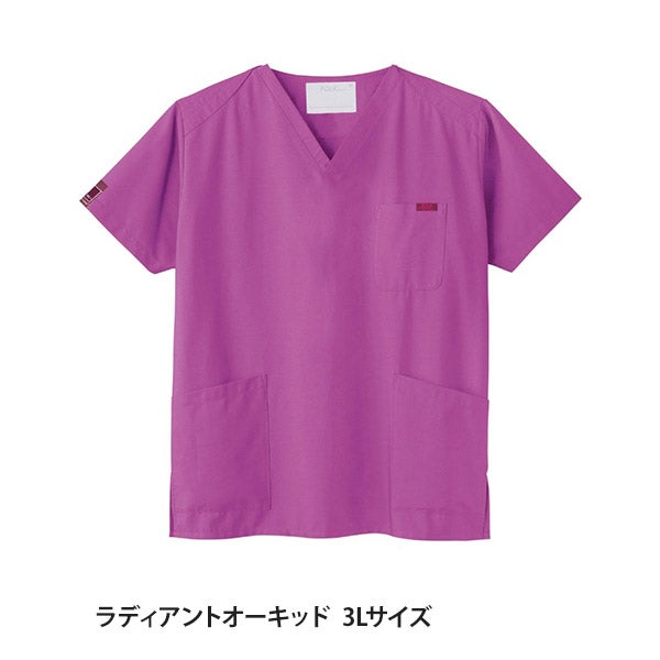[FOLK] スクラブ (PANTONE) 7000SC 男女兼用 ラディアントオーキッド 3Lサイズ