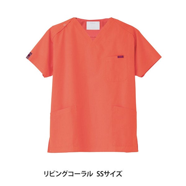 [FOLK] スクラブ (PANTONE) 7000SC 男女兼用 リビングコーラル SSサイズ