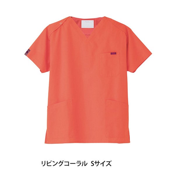[FOLK] スクラブ (PANTONE) 7000SC 男女兼用 リビングコーラル Sサイズ