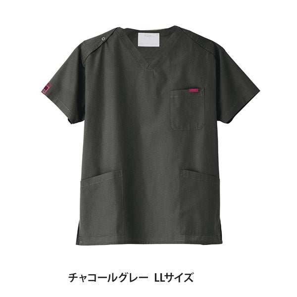 [FOLK] スクラブ (PANTONE) 7000SC 男女兼用 チャコールグレー LLサイズ