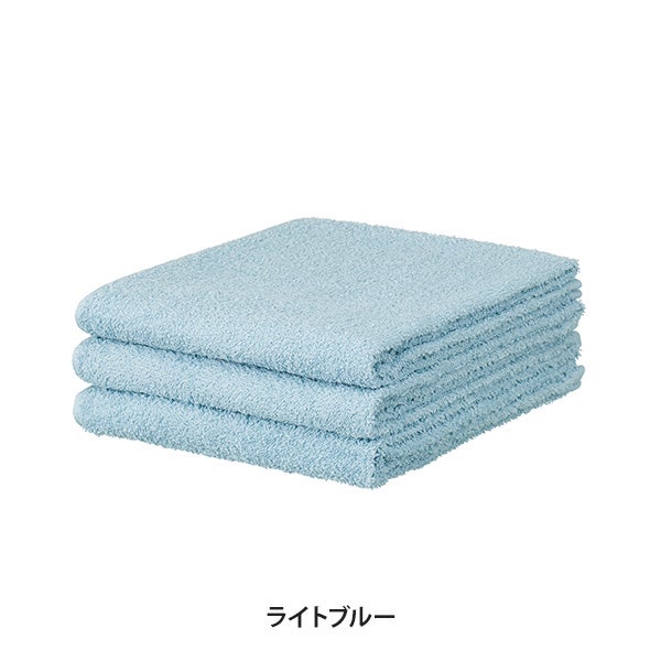 [泉州] フェイスタオル 恵-MEGUMI- (240匁) 34cm×86cm ライトブルー (3枚入り)
