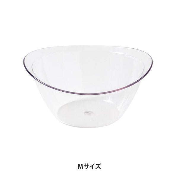 オーバル プラスチックボウル Mサイズ クリア