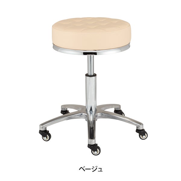 クッションスツール (ビニールレザー) ベージュ